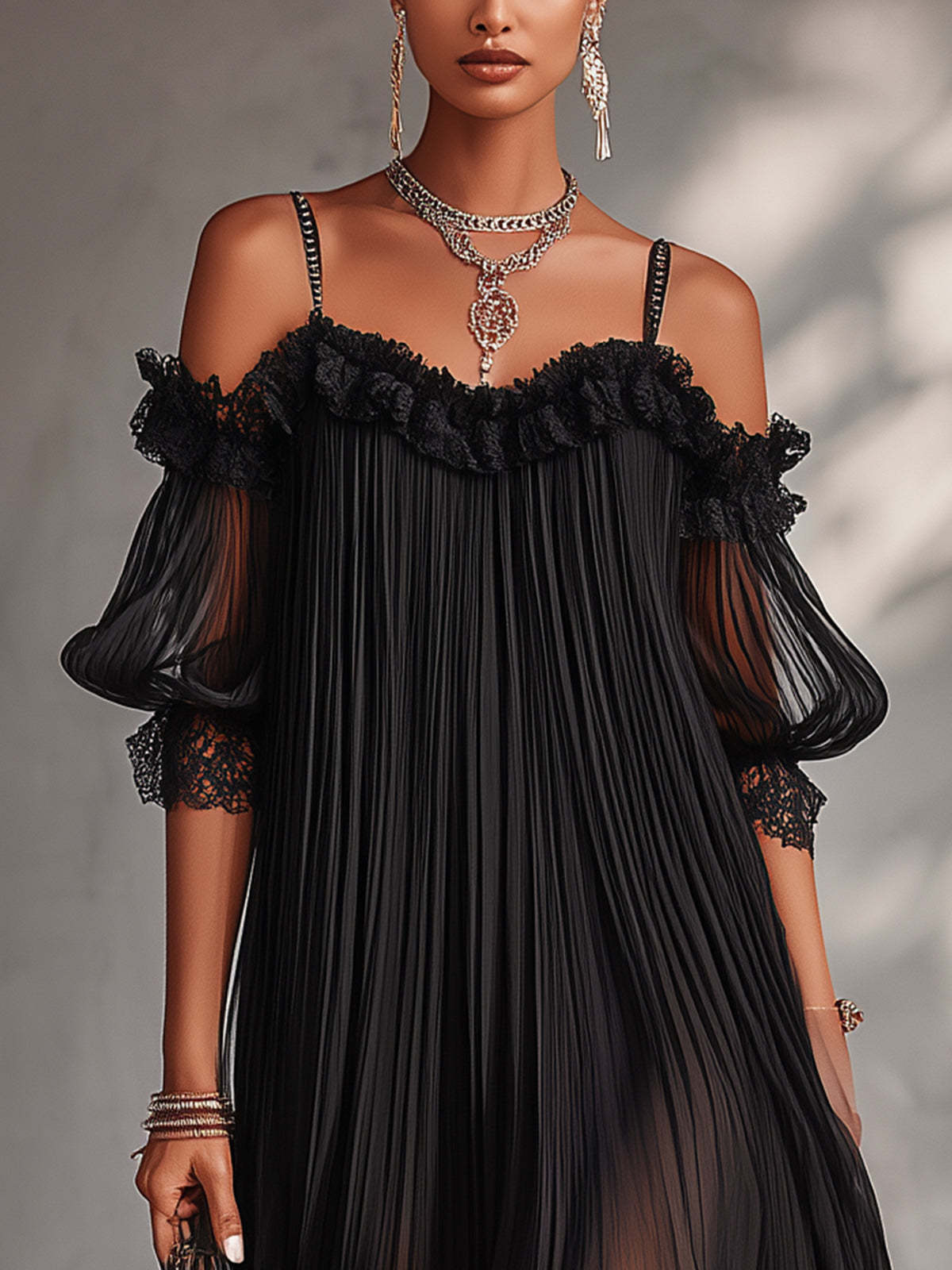 Aurora | Abito Lungo Chiffon Col V