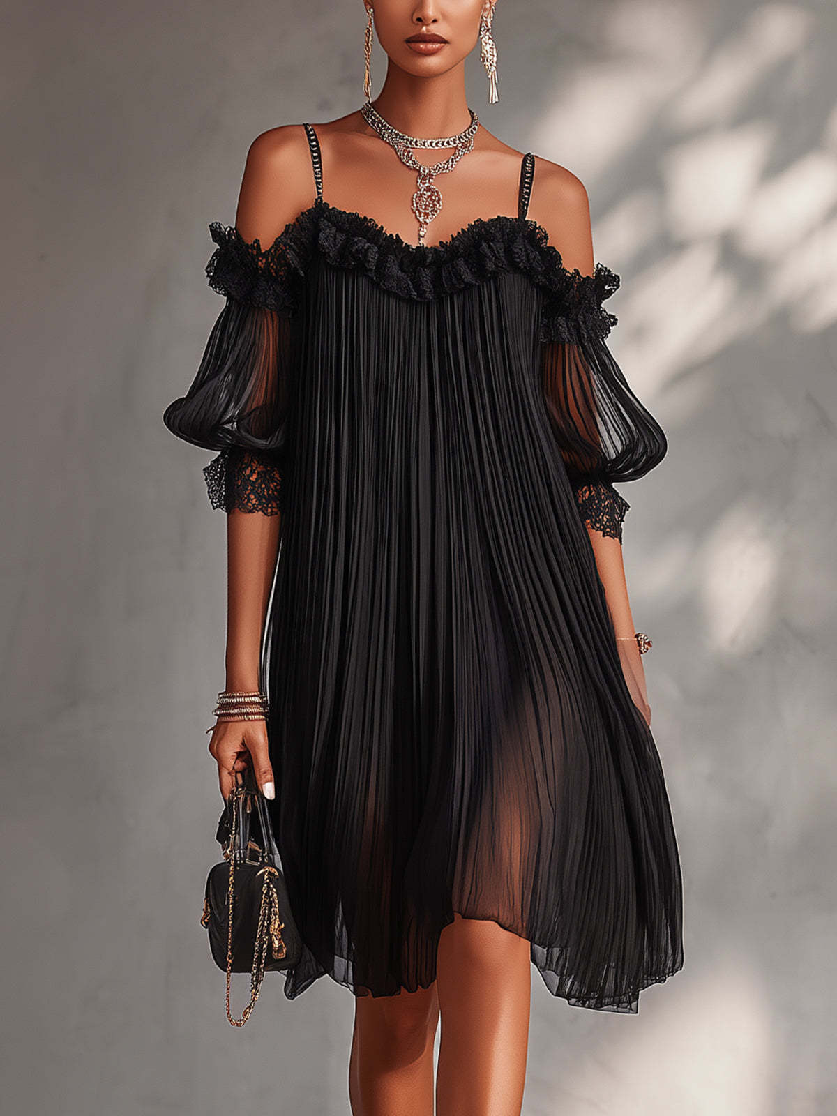 Aurora | Abito Lungo Chiffon Col V